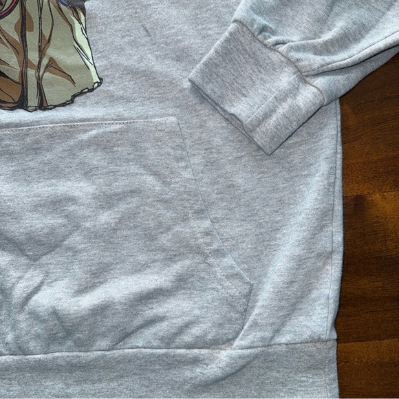 Star Wars The Mandalorian Grogu Baby Yoda Gray Hoodie Men’s Small S - Picture 5 of 8